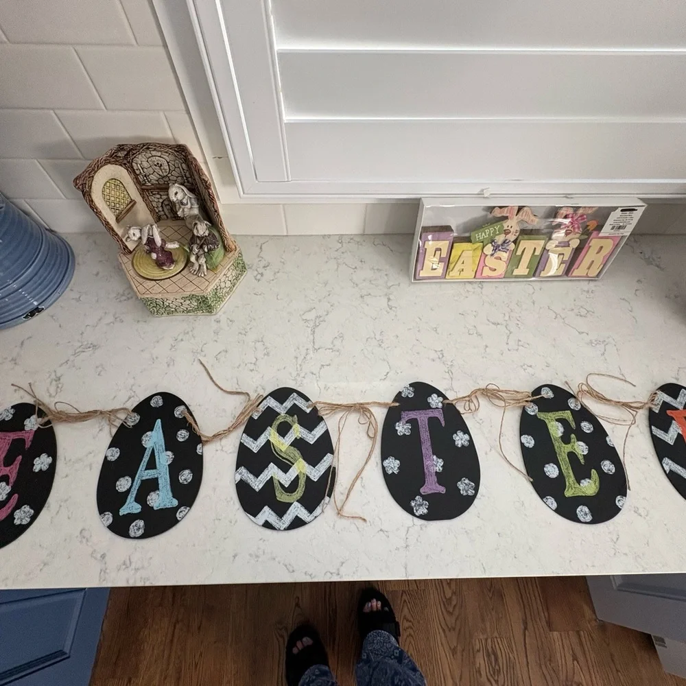 Easter Egg Garland Banner - Chalkboard Style